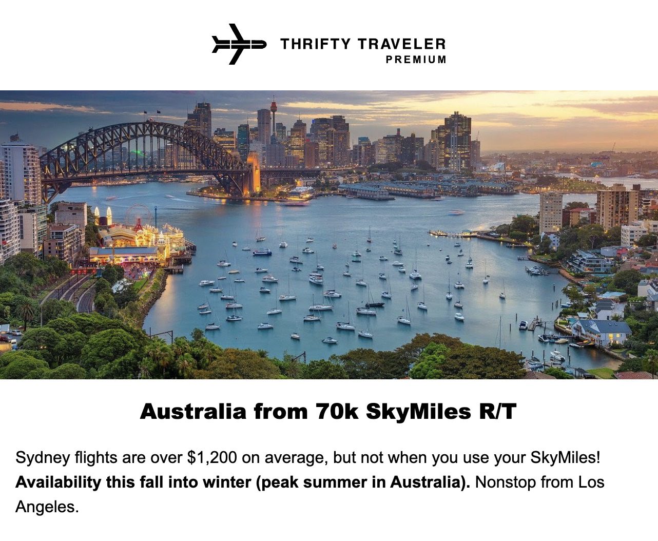Sydney flight deal