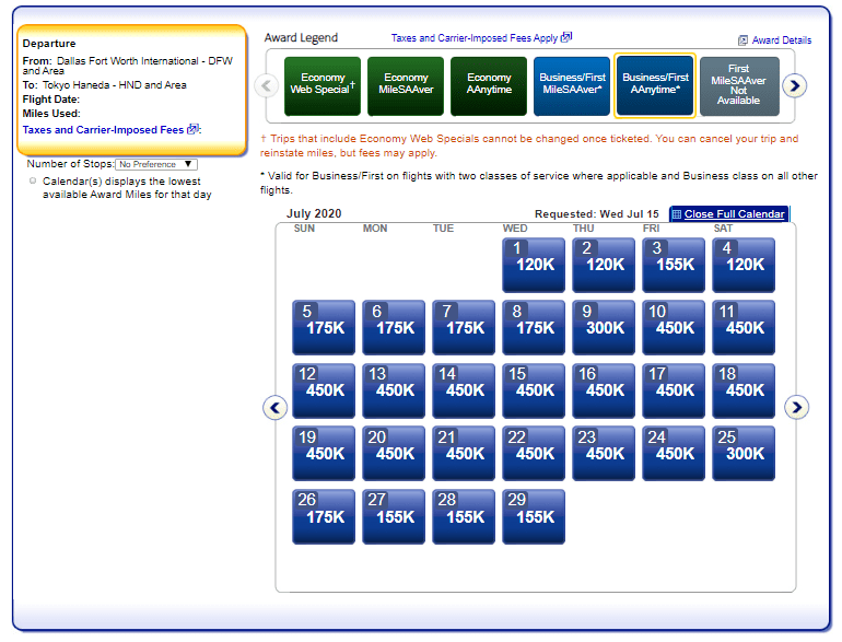american dynamic award pricing