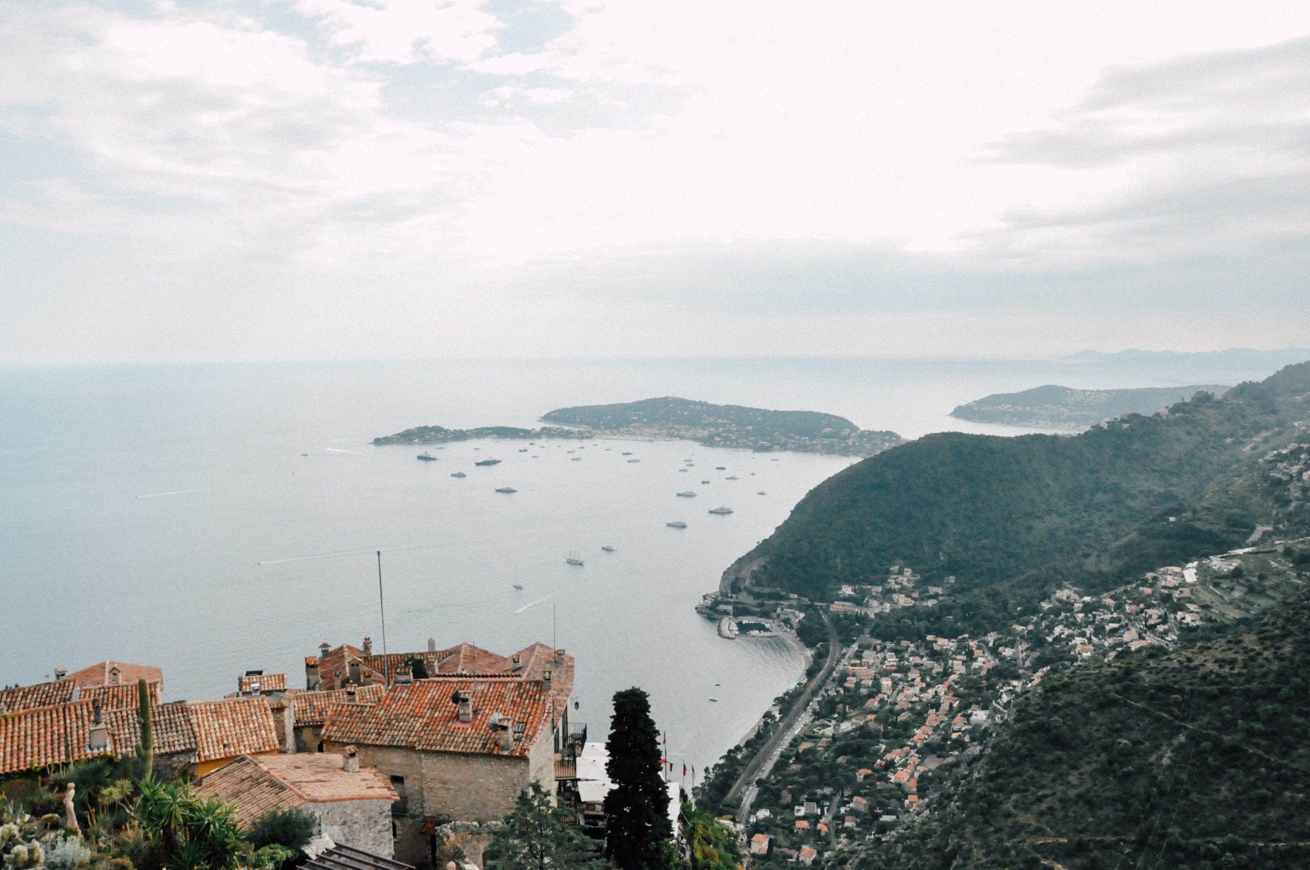 view of the Monaco harbor from Eze