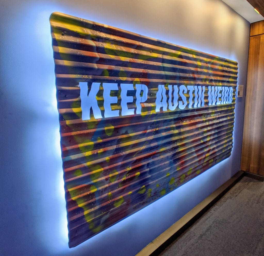 Lounge Review: The New Delta Sky Club Austin (AUS) 14 keep austin weird sign