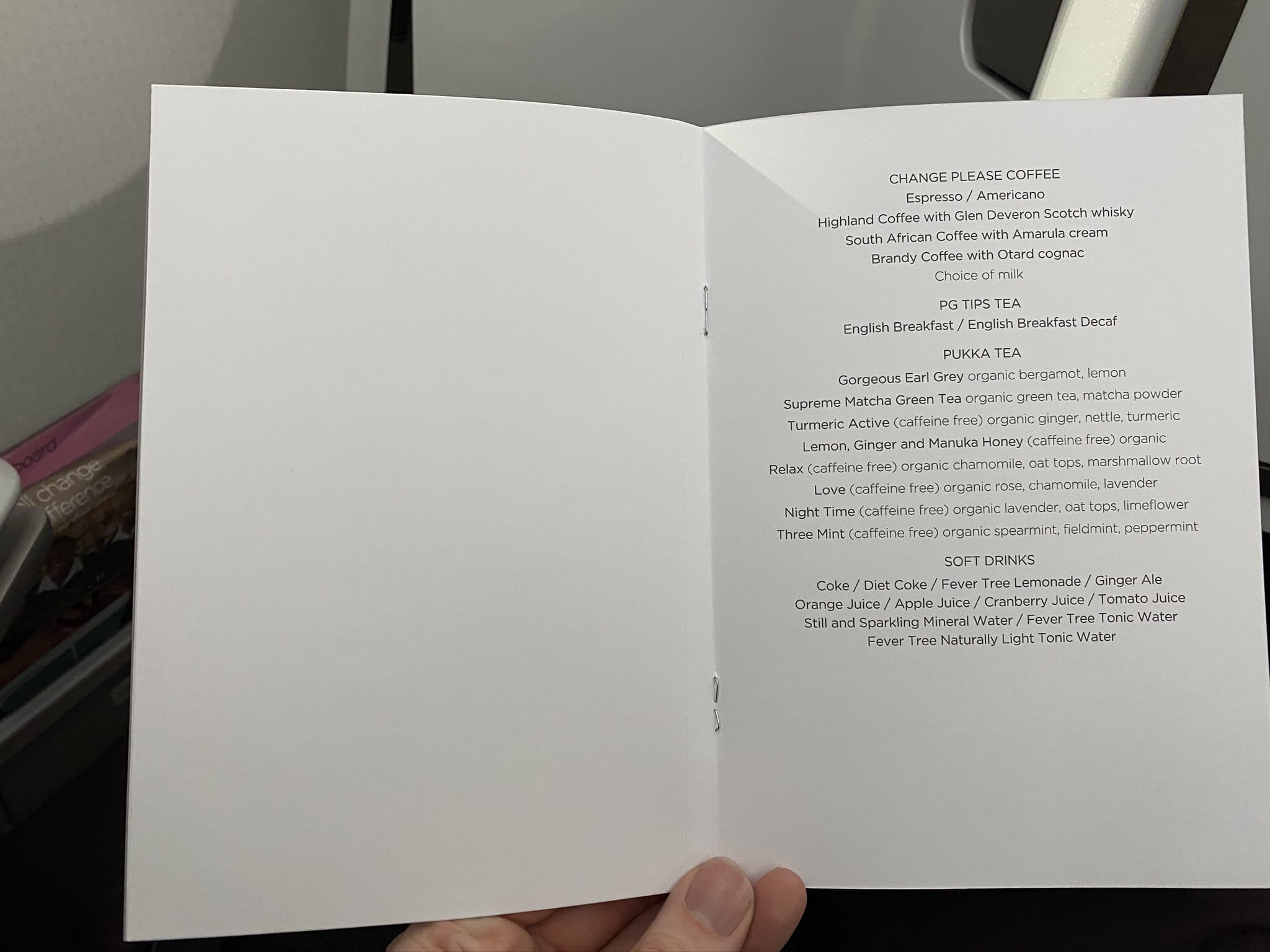 virgin atlantic upper class menu