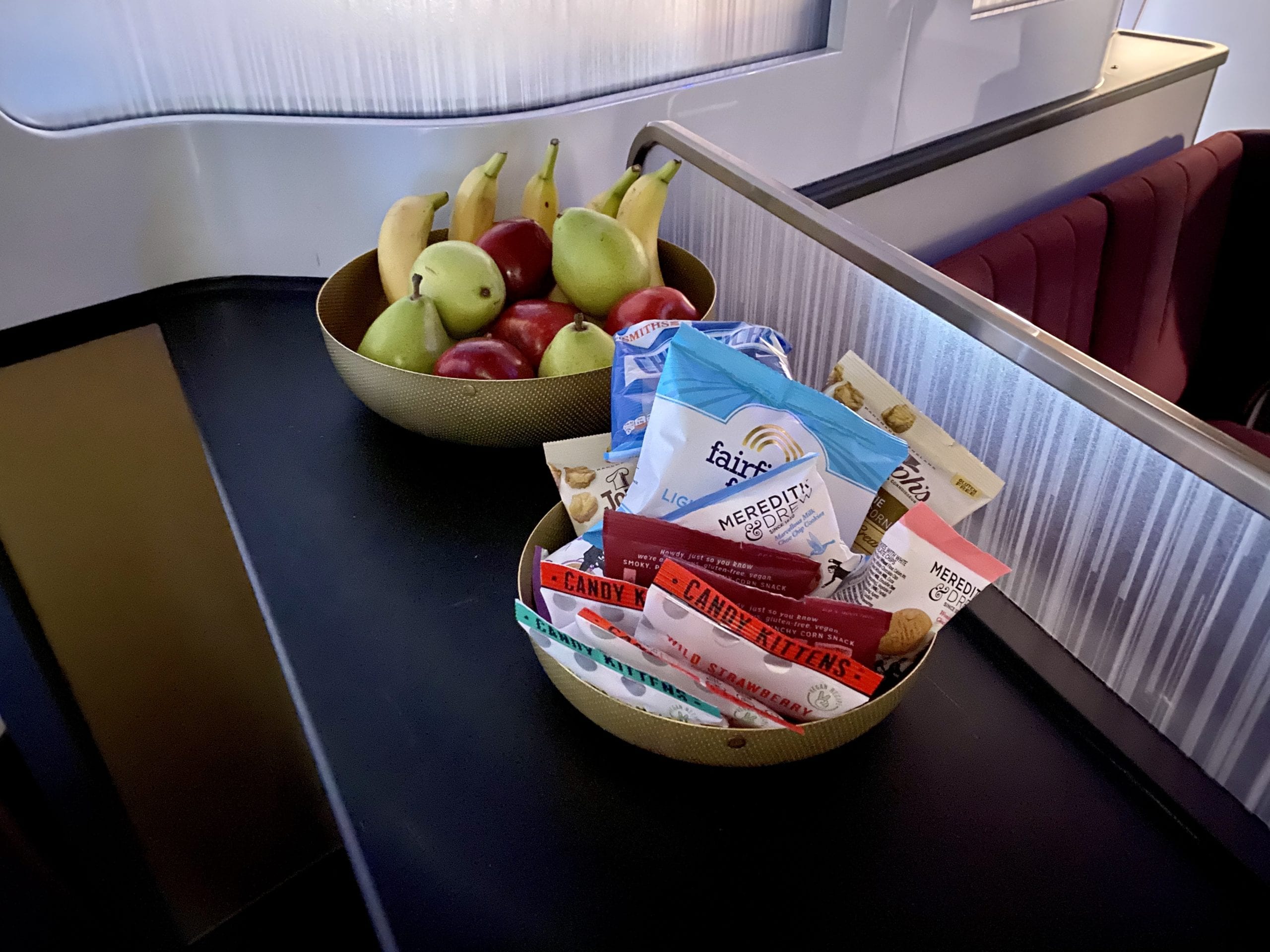 virgin atlantic upper class snacks