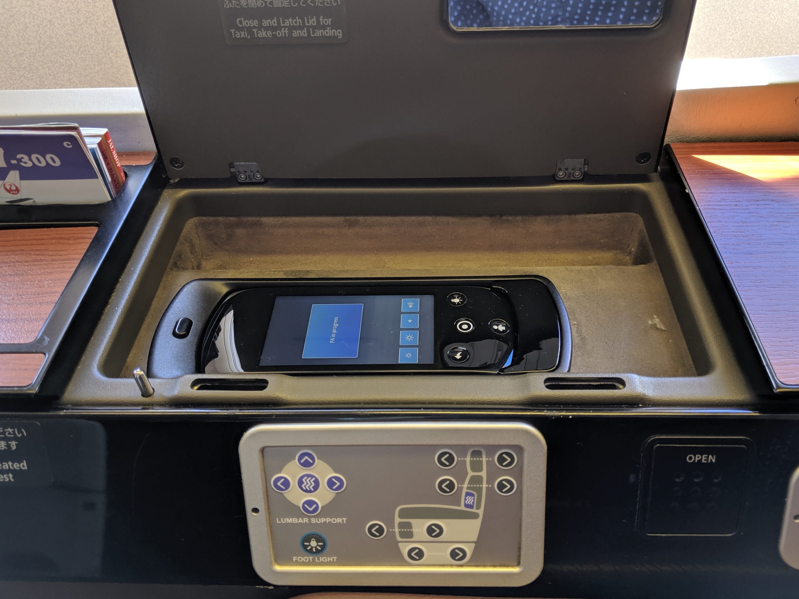 japan airlines first class review storage