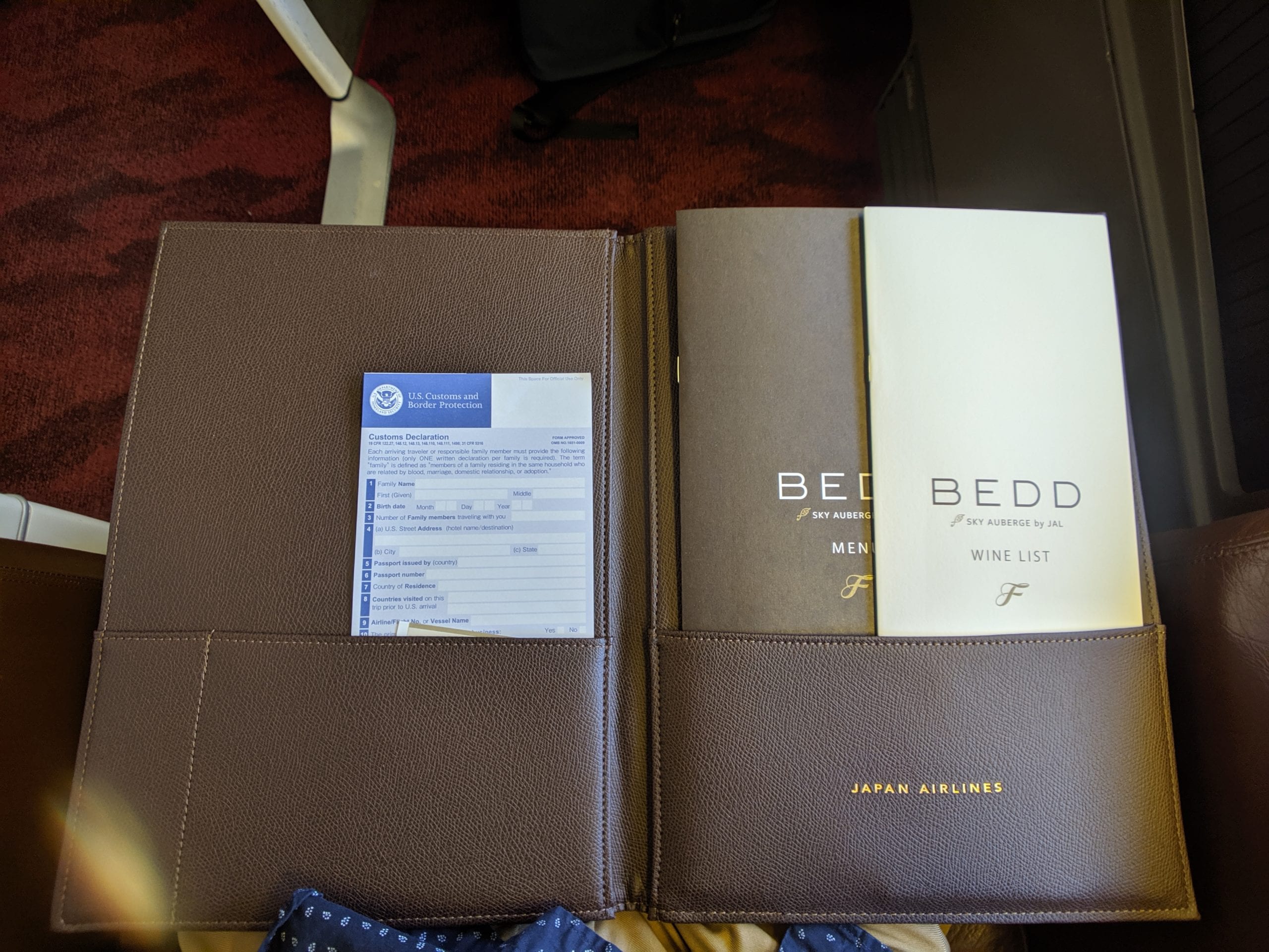 japan airlines first class menu