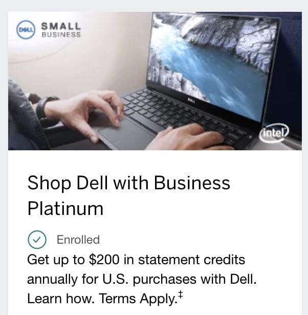 amex platinum dell credit