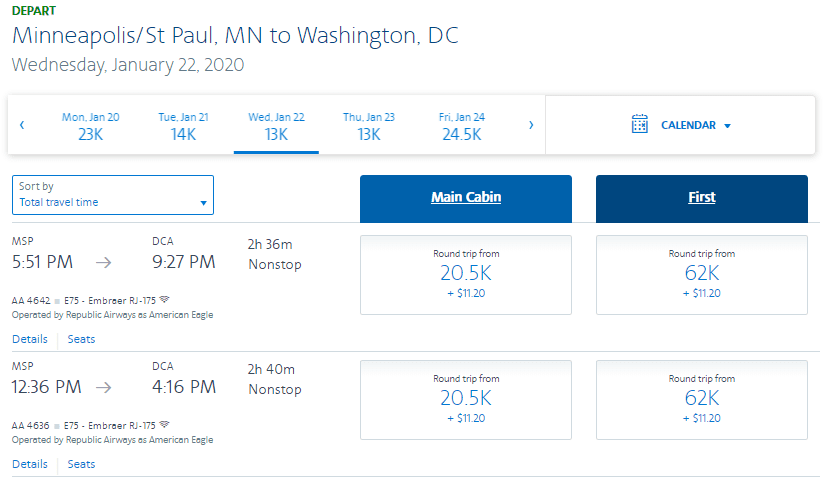 american airlines award pricing