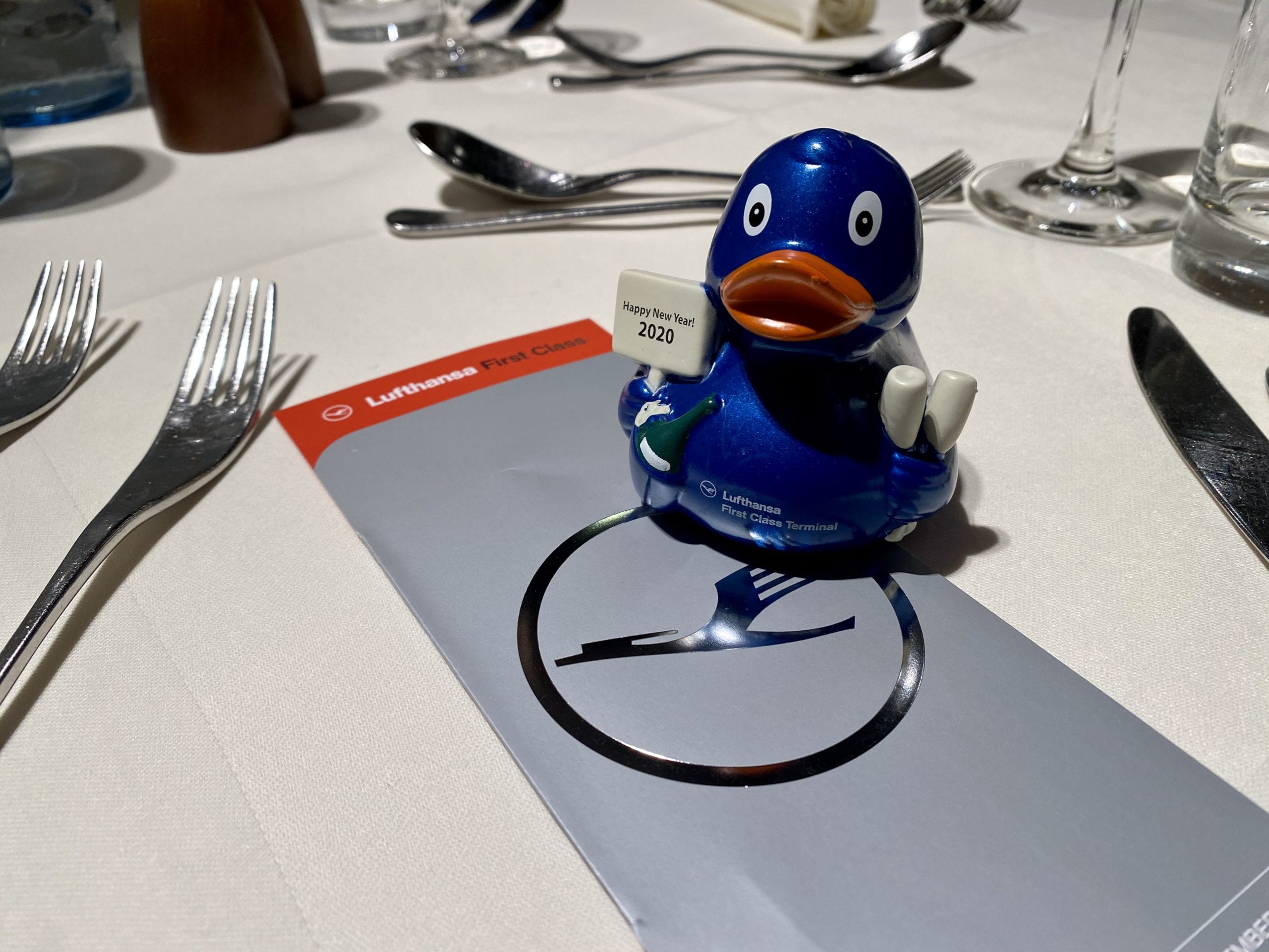 Lufthansa first class terminal duck