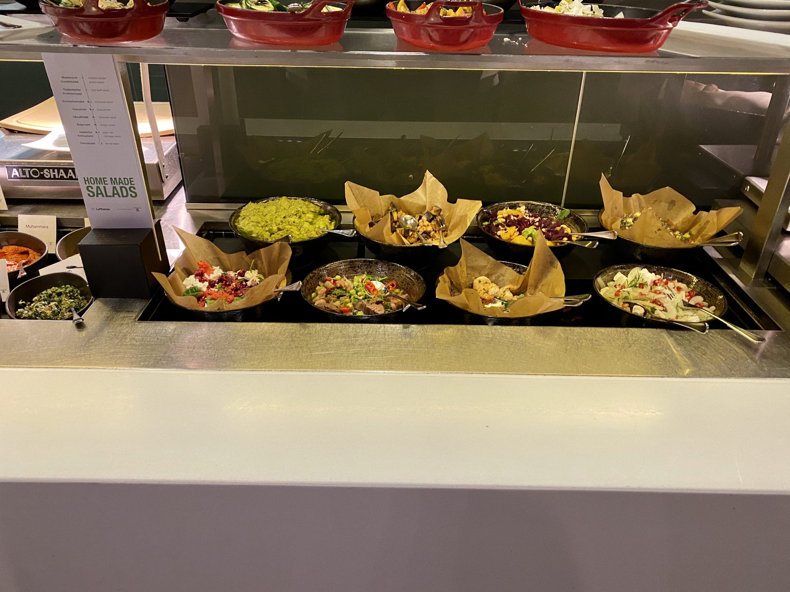 Lufthansa first class terminal salad bar