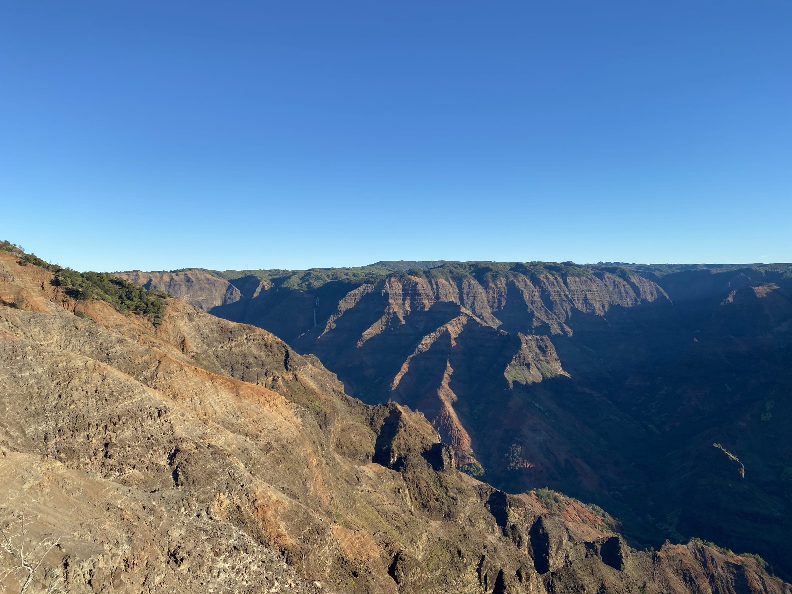 large canyon in kauai at waimea canyon