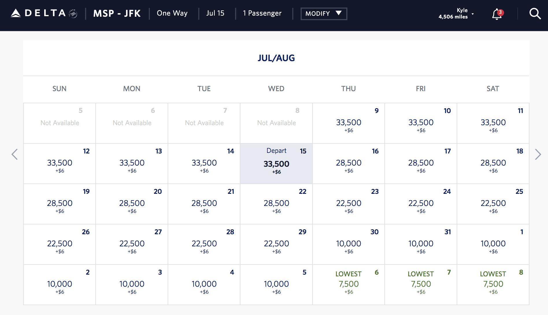 delta award calendar
