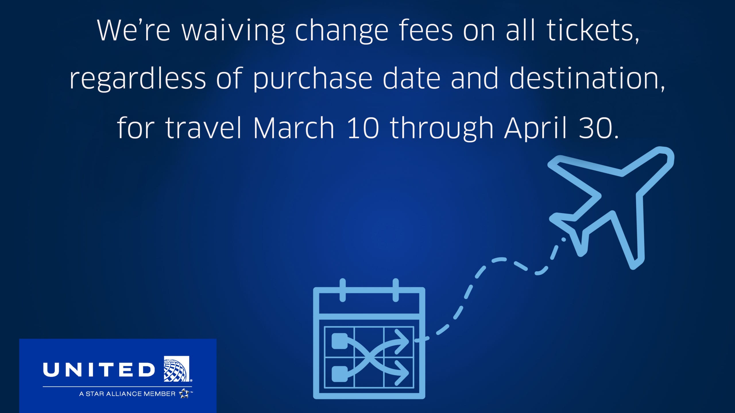 united waiving change fees