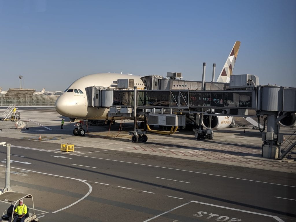 etihad a380 at gate