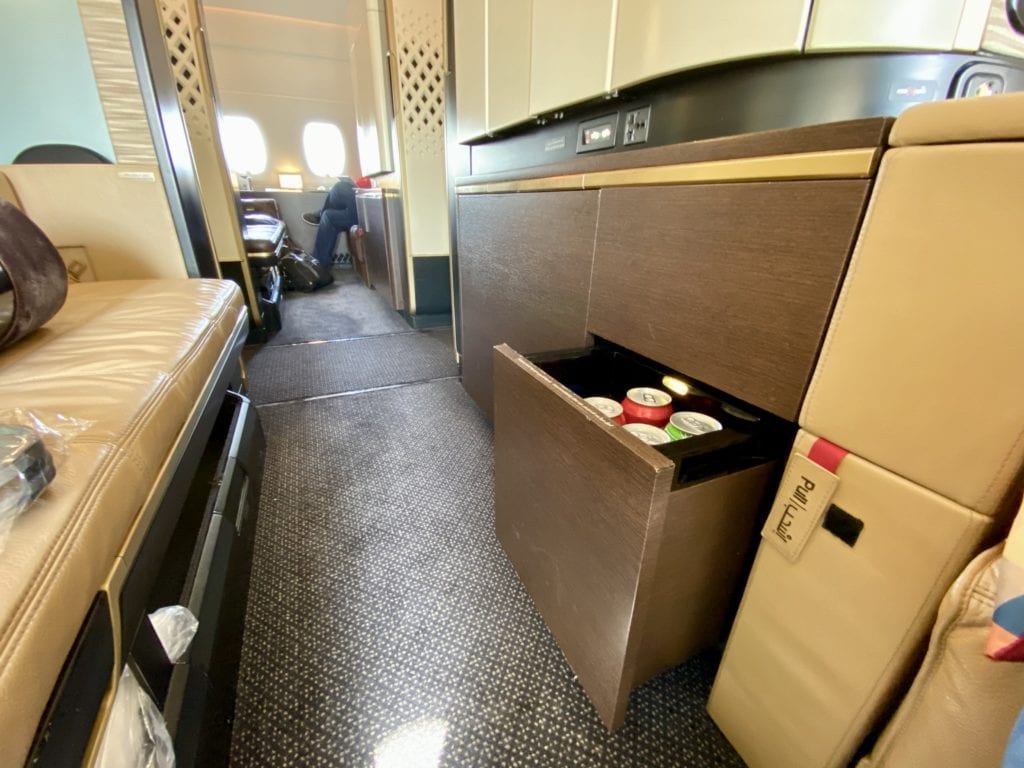 etihad first class mini bar