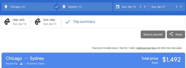 mistake fare for fiji airways flight from chicago to sydney for $1,492
