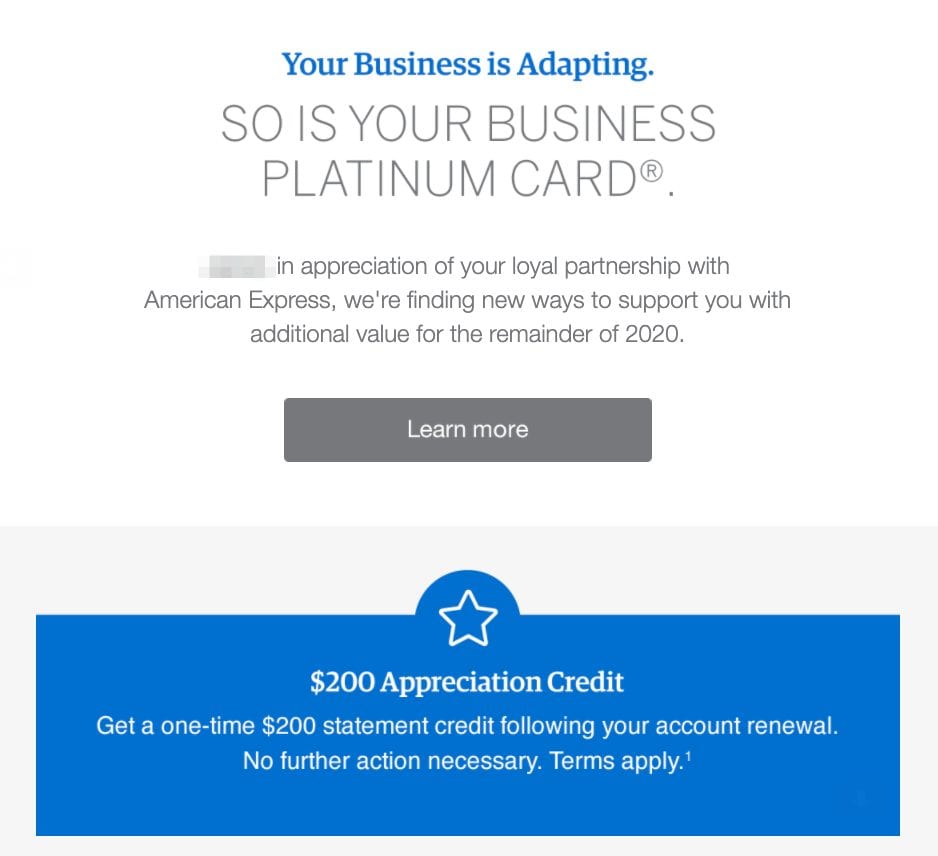 business platinum credits
