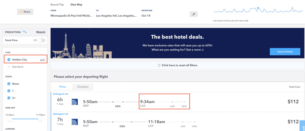 skiplagged search for flights from minneapolis to phoenix