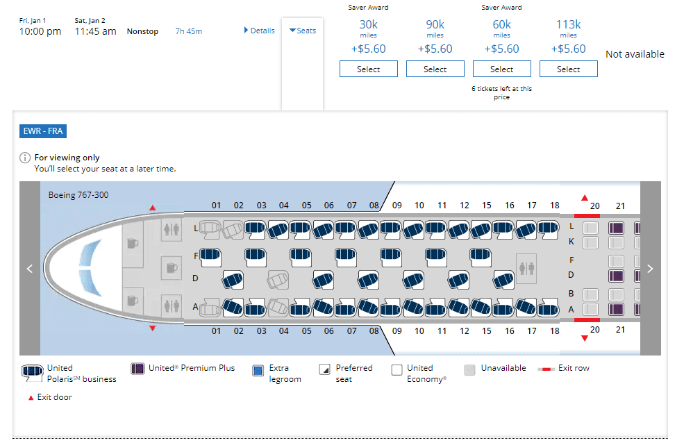 airline seat map