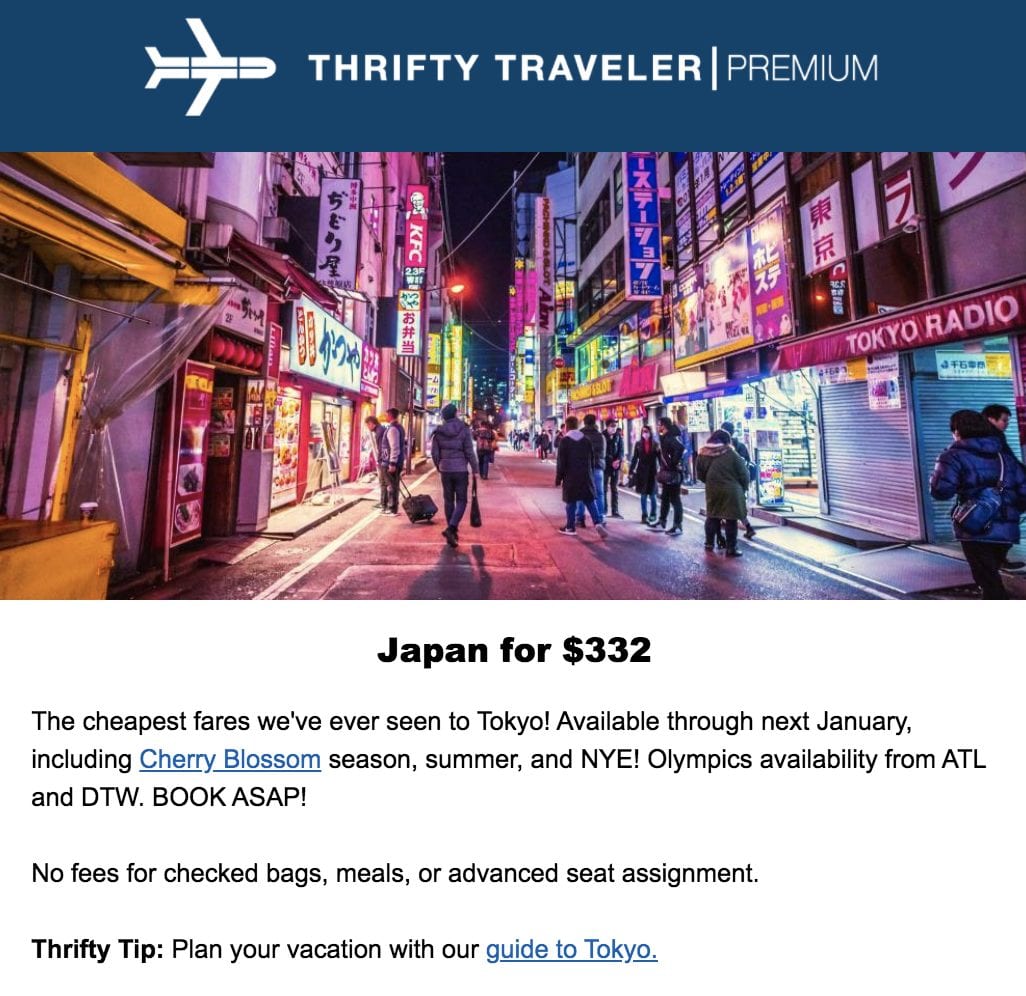 thrifty traveler premium deal