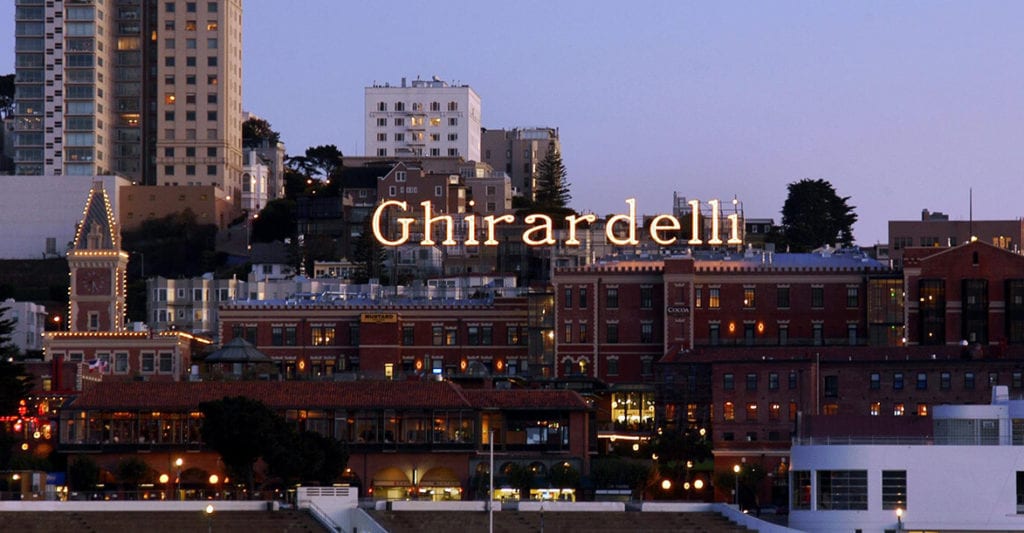 A view of a city at night