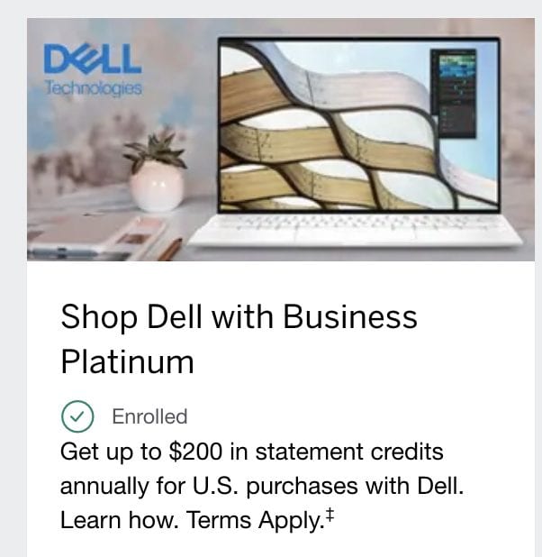 amex platinum dell credit