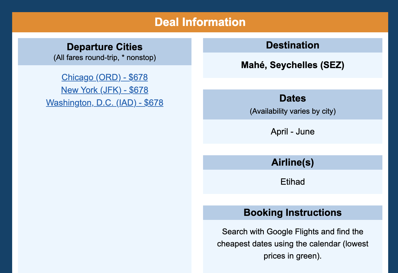 Seychelles cheap flights