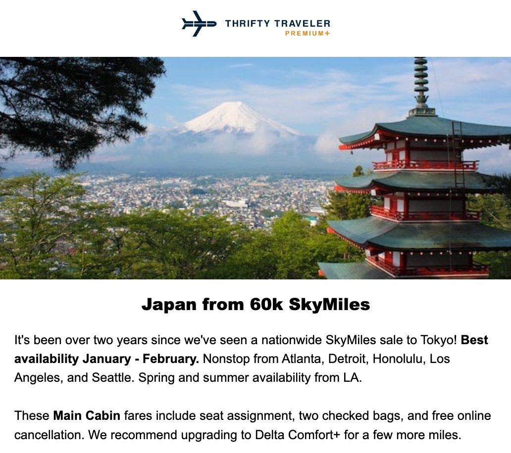 japan tokyo skymiles deal