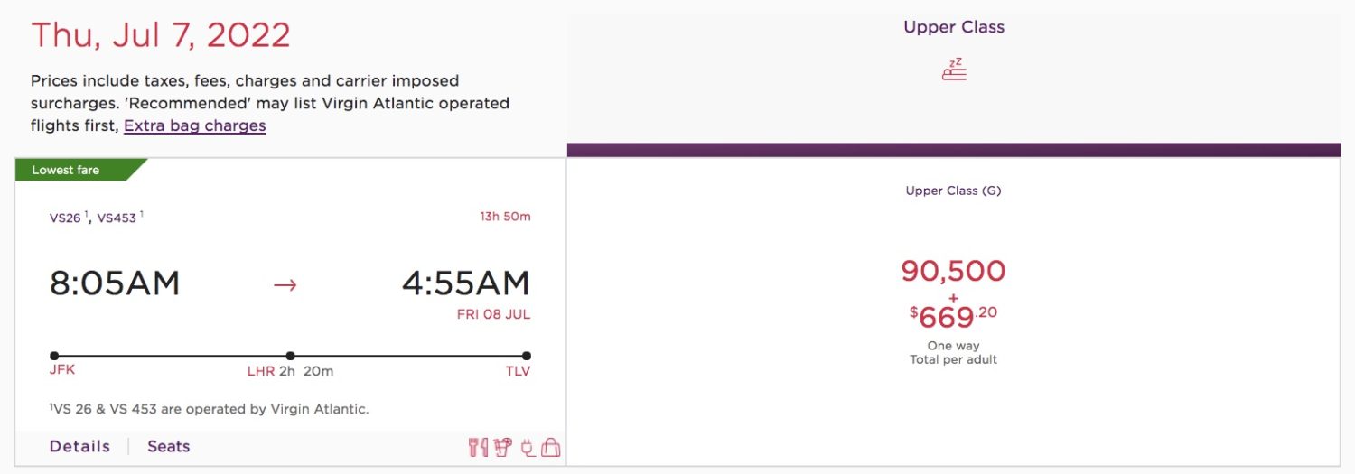 jfk to tlv virgin atlantic