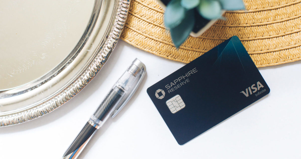 Chase Sapphire Reserve on a table with a pen.
