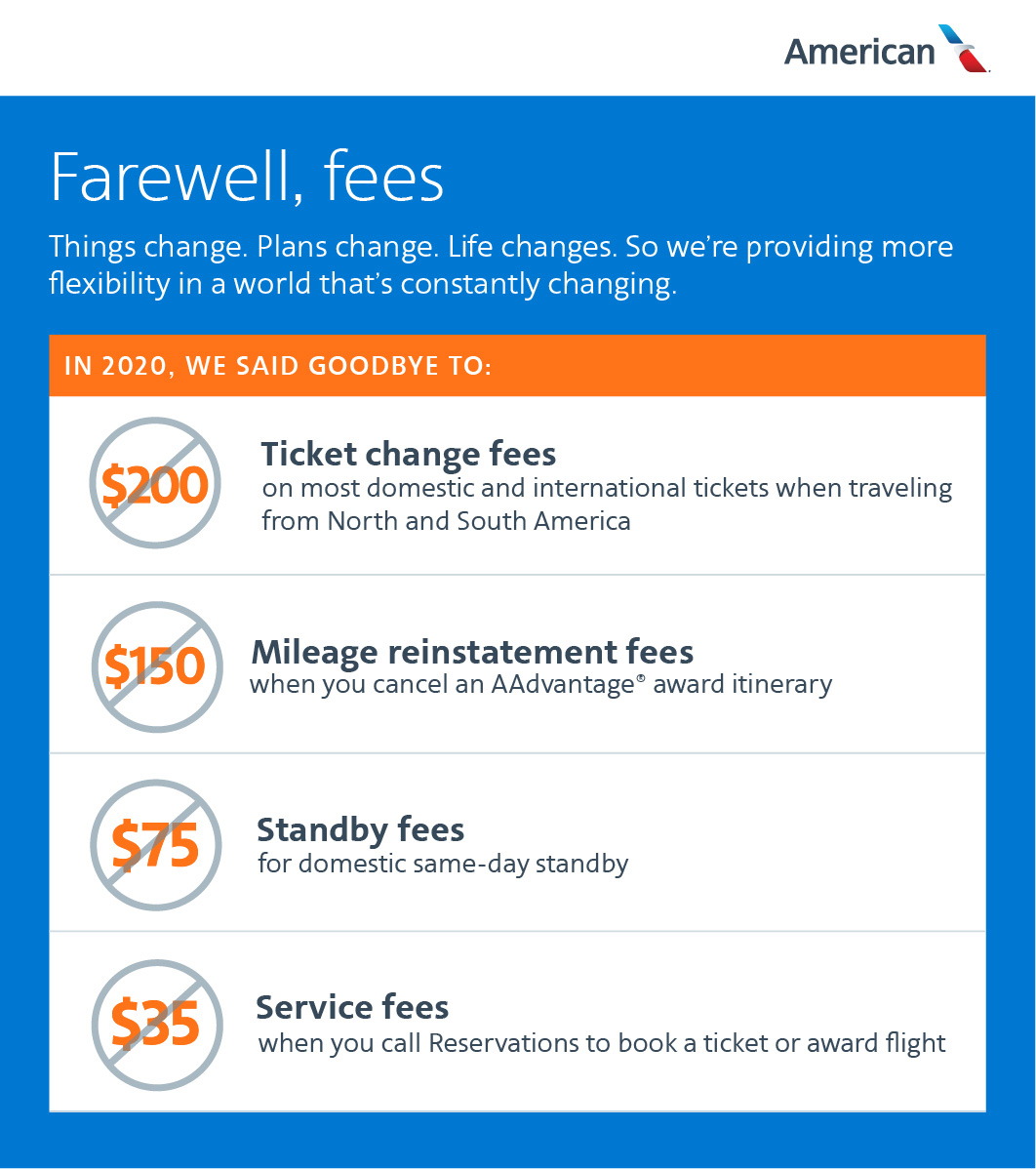 american international change fees
