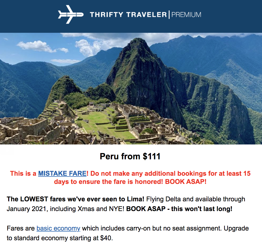 thrifty traveler premium deal