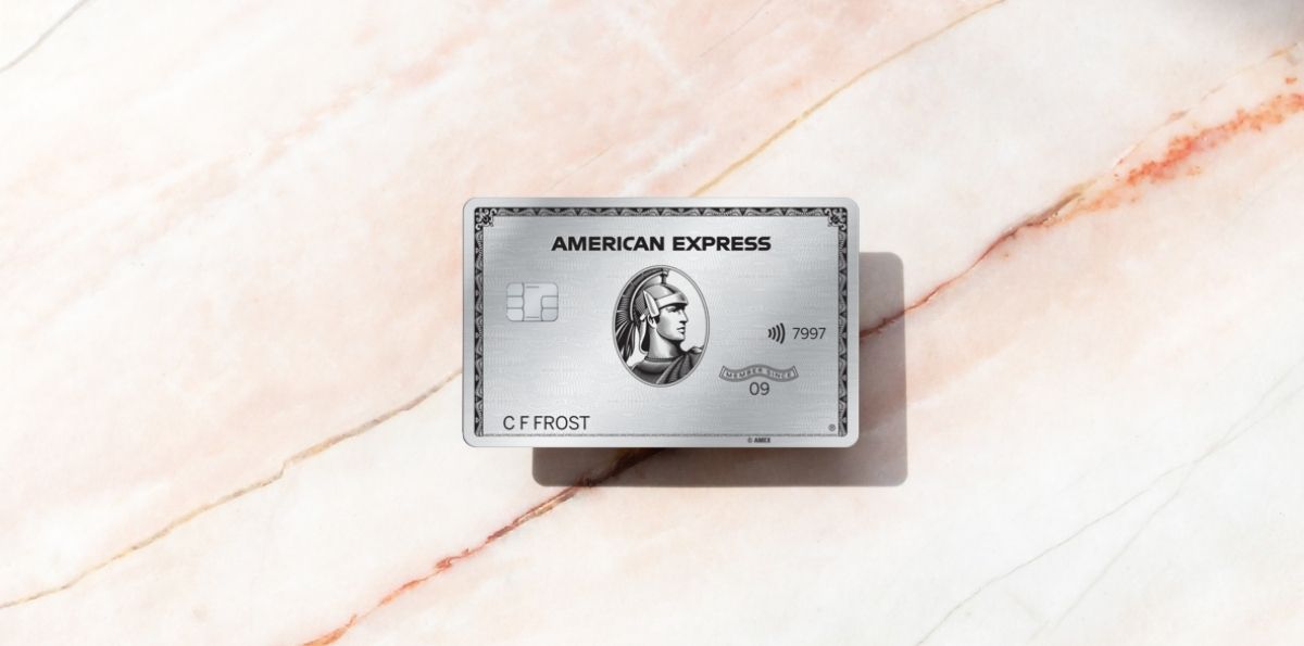 The Platinum Card from American Express with a marble background
