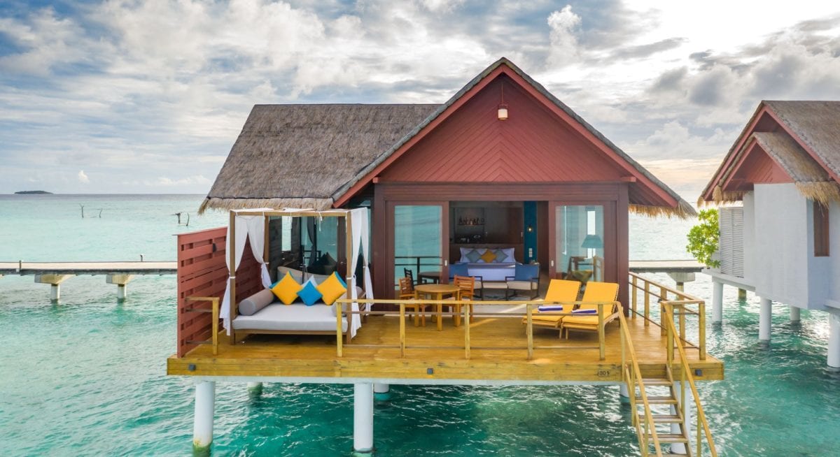 A small house in a pool of water