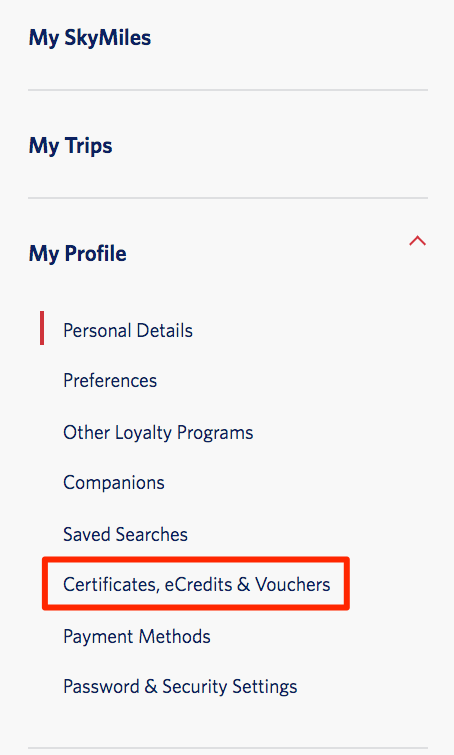 delta menu options for skymiles members