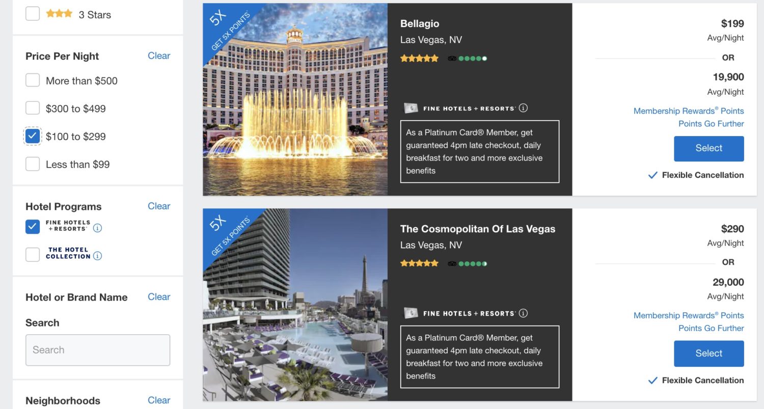 amex fhr portal travel credit