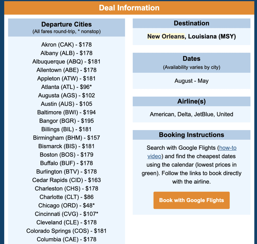 cheap flights to new orleans