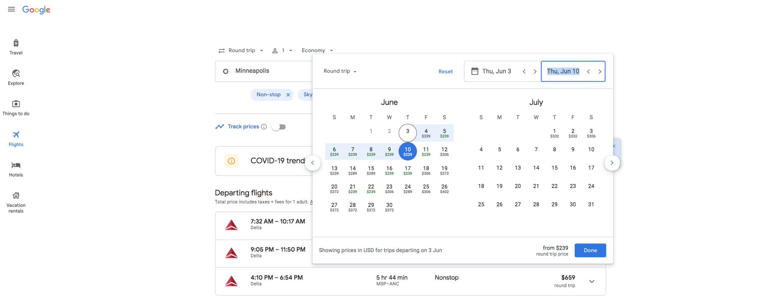 google flights