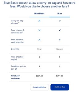 jetblue basic economy fares