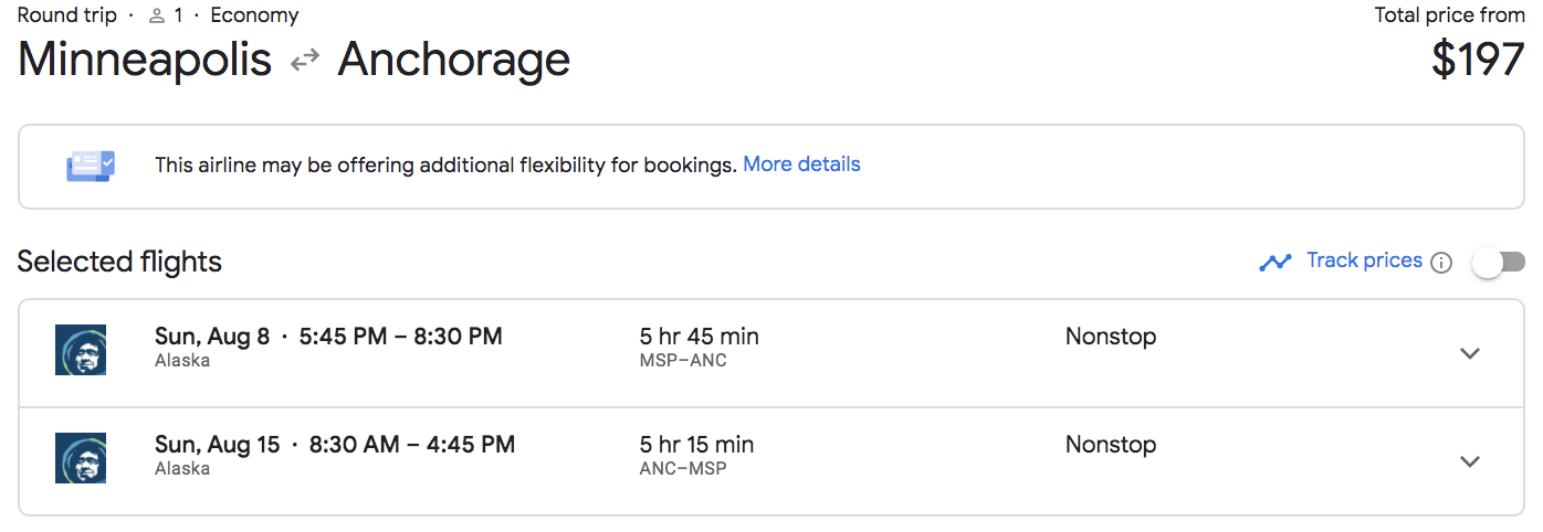 alaska airlines anchorage minneapolis