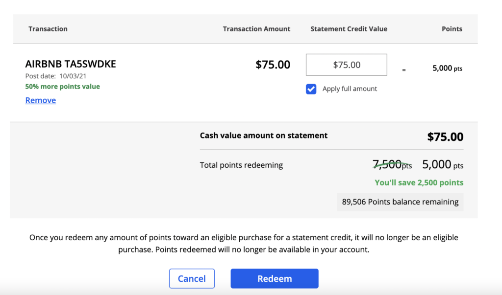chase pay yourself back Airbnb