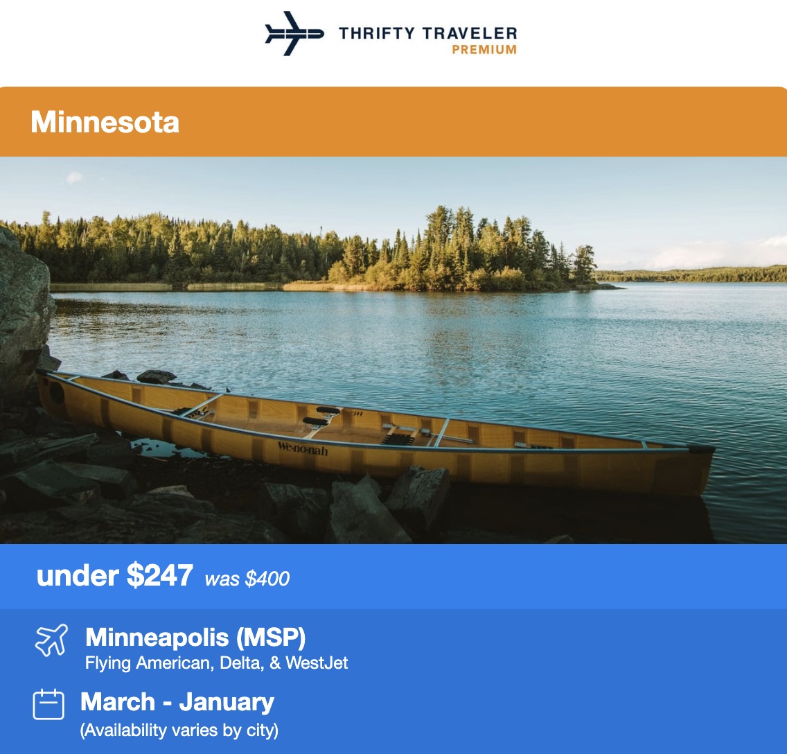 Minneapolis flight deal info