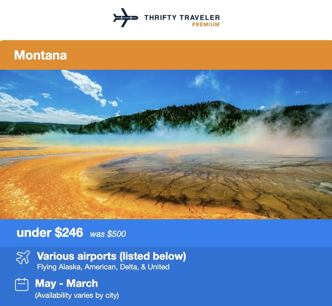 Yellowstone flight deal