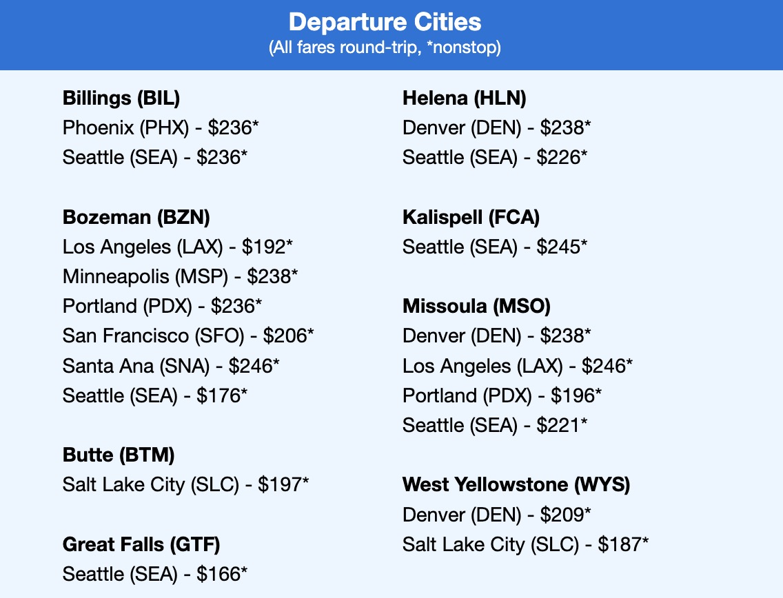 Yellowstone flight deal