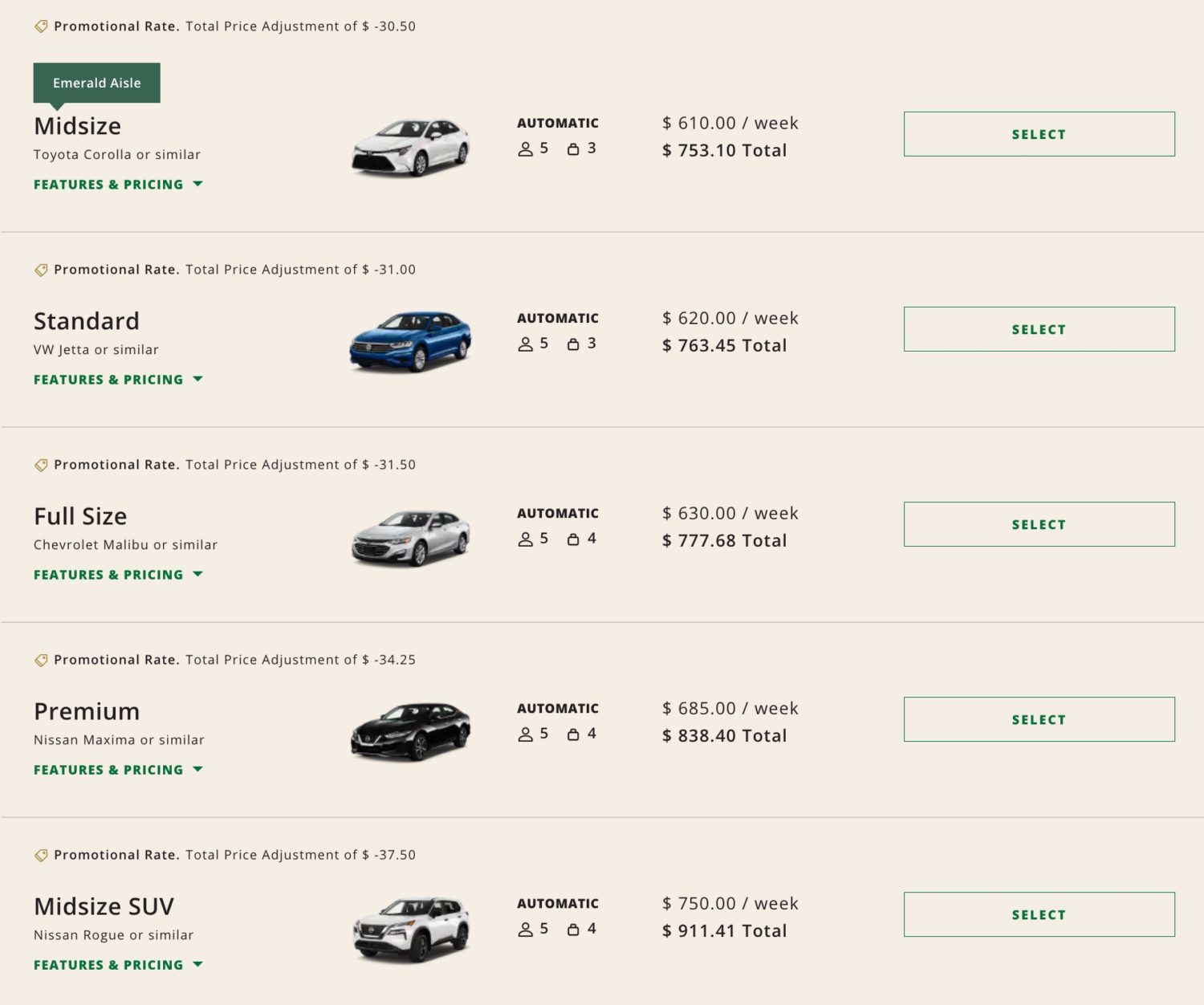turo car rental options