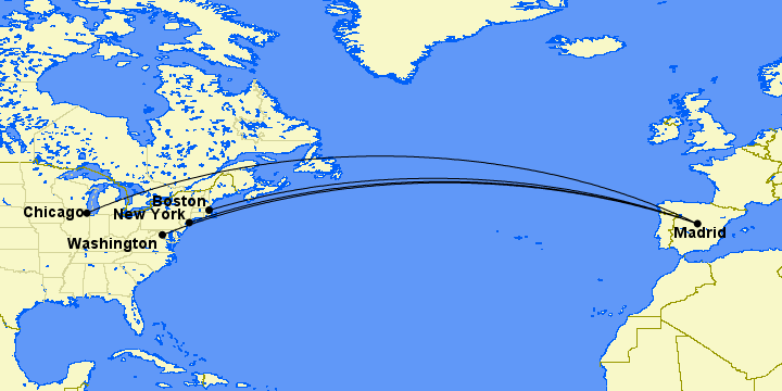 The Cheapest Way to Fly Business Class to Europe: Just 27K Points! 14 iberia route map