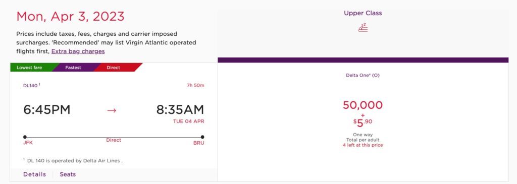 jfk to brussels flight