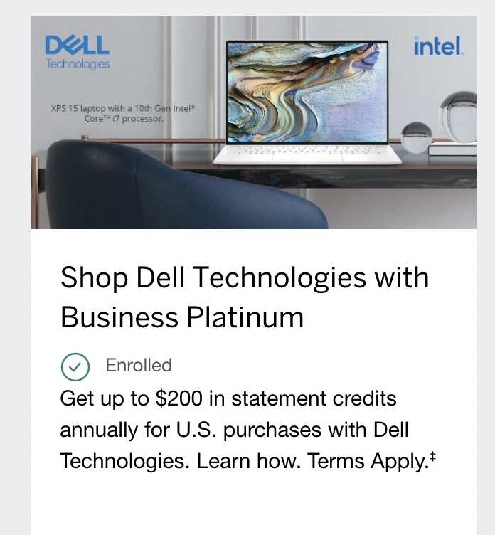 dell shopping credit amex platinum