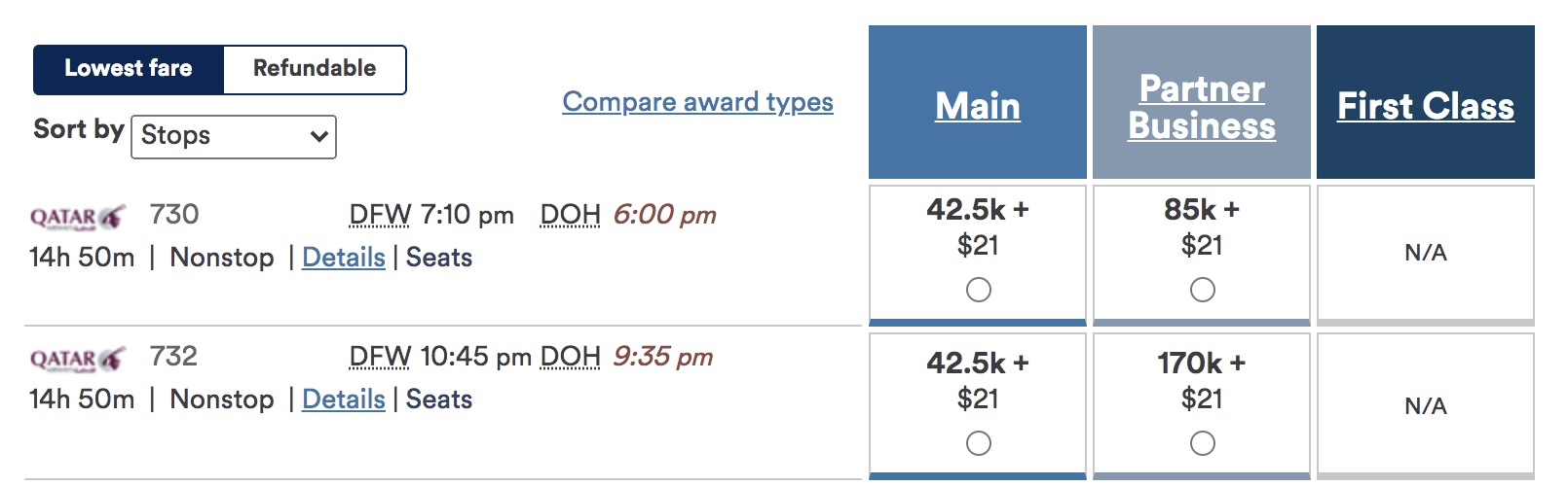 dfw to doha flights alaska miles