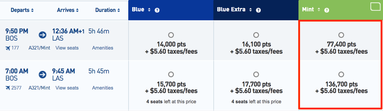 jetblue mint booking