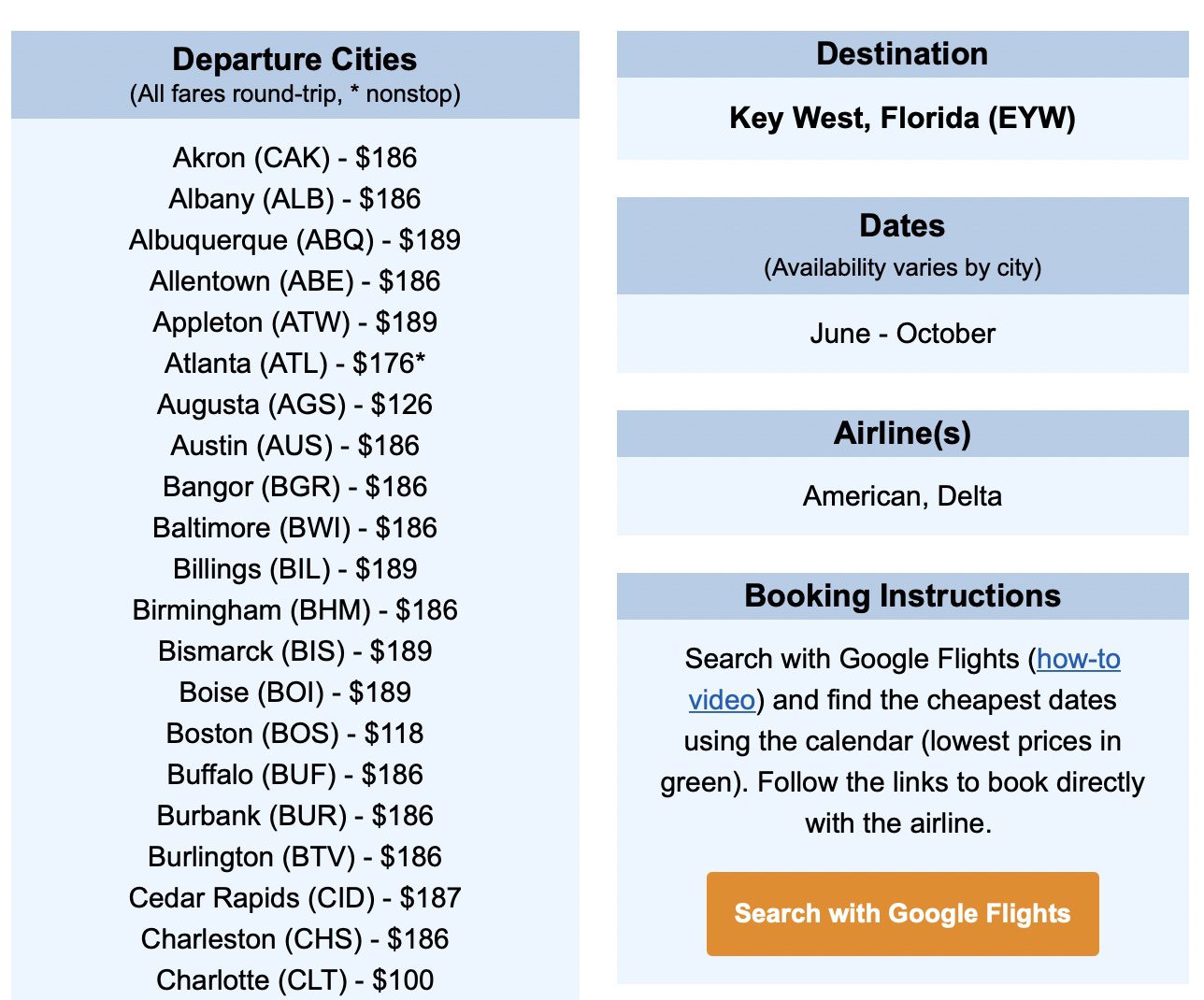 Sub-$200 flights