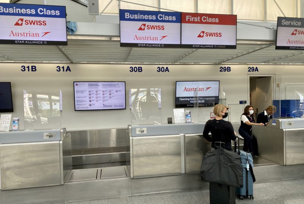 swiss business class check in